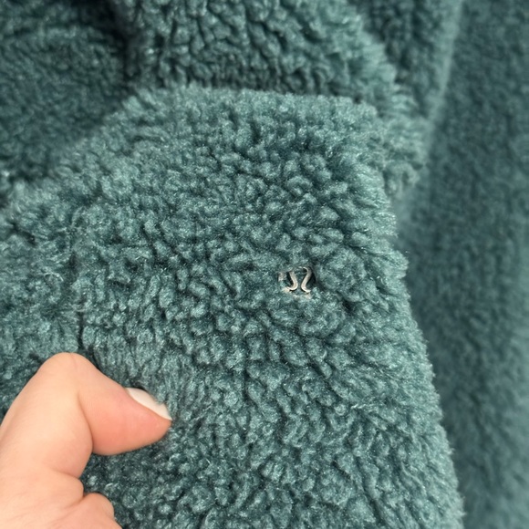 Lululemon Cinchable Fleece Zip-Up Teddy Jacket in Storm Teal Womens Size 6 - Picture 8 of 9